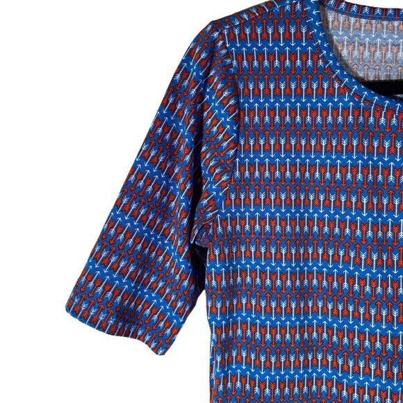 LulaRoe Julia Sheath Dress Pencil Bodycon Americana Tight Knit Multicolor Size M - Picture 5 of 5